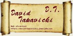 David Tapavički vizit kartica
